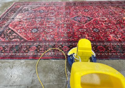 close up of area rug cleaning service