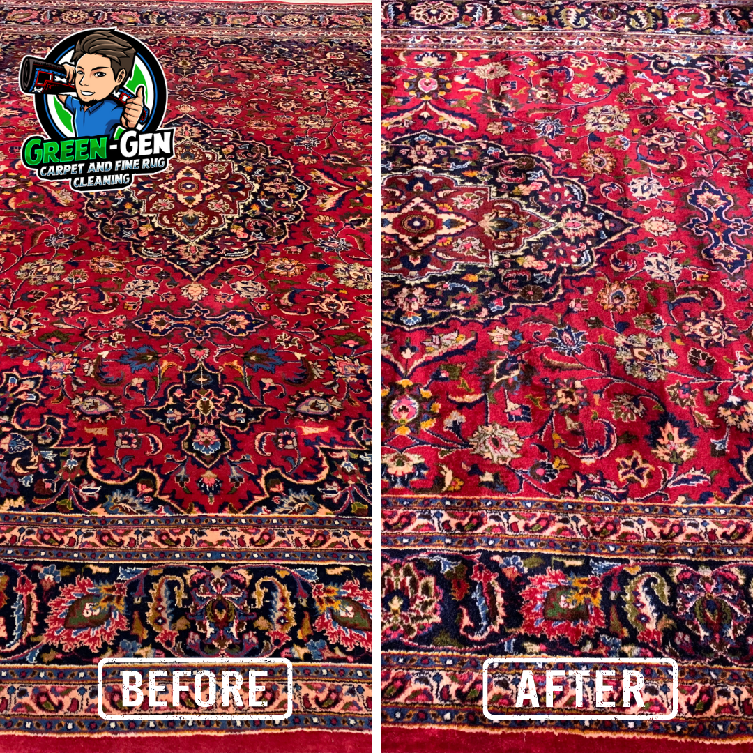 fine rug cleaning before and after photo